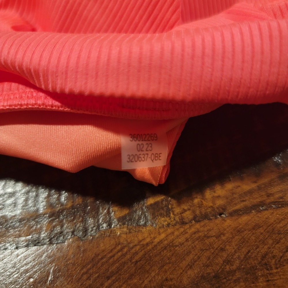 Victoria's Secret Pink Swim V Crossover High Waist Cheeky Bikini Sz Large Coral - Picture 9 of 9